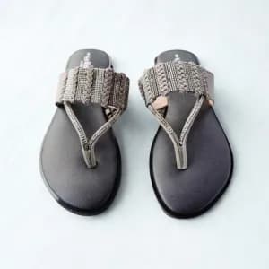 HI-ATTITUDE Embellished Thong-Strap Wedges