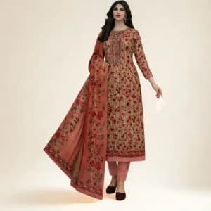 Floral Printed premium Quality Three pice